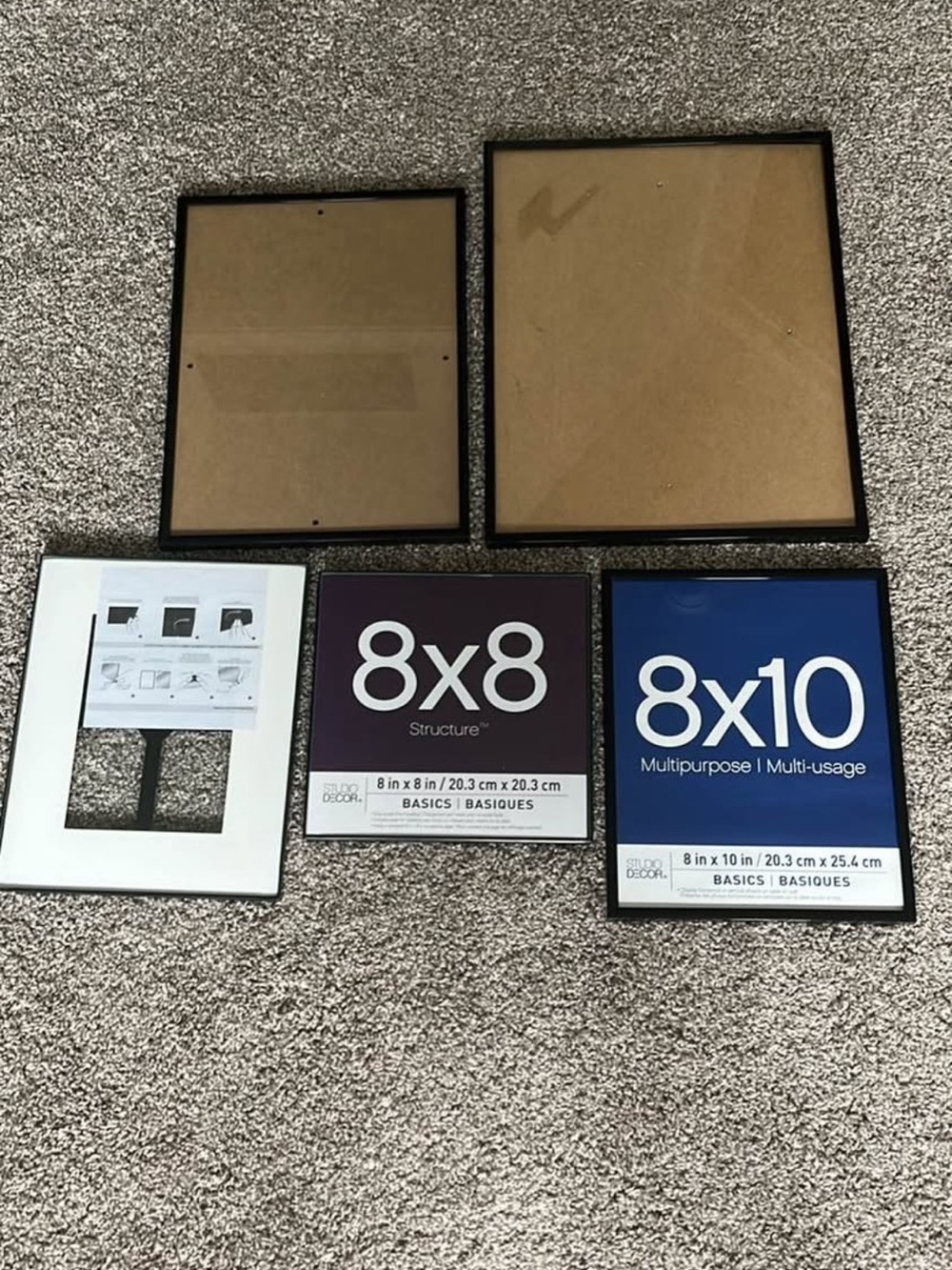 Set of 5 Black Photo Frames